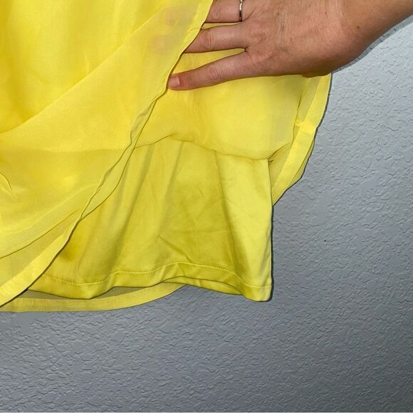 Derek Heart Womens Scoop Neck Sleeveless Fit & Flare Dress Yellow Medium - Picture 3 of 6